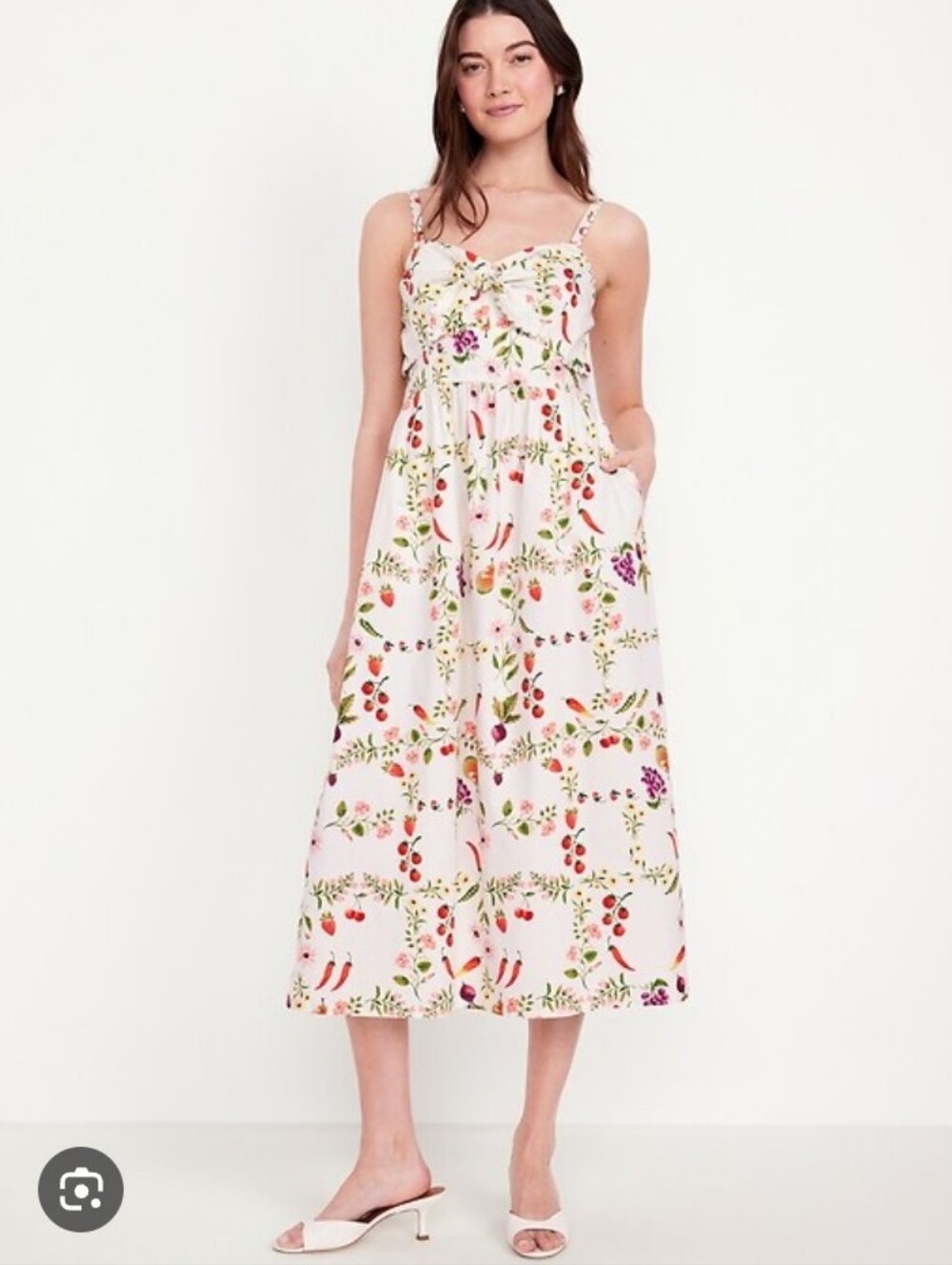 NWT Old Navy Fit & Flare Tie-front Midi Floral Dress 100% Cotton Dress Size XL